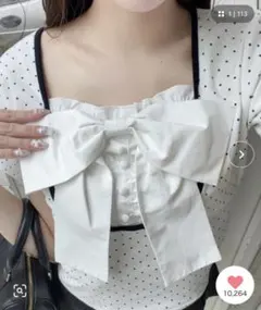OLIVE des OLIVE 【1枚で着回し】リボン映え半袖トップス ホワイトのサムネイル