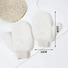 SHEIN フェイクファー　ミトン手袋　ミトングローブ　白のサムネイル