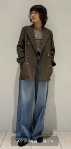 ミラオーウェン　金釦ダブルブレストロングブレザー