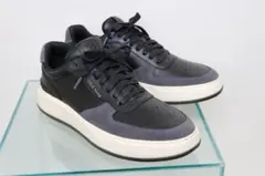 新品未使用 cole haan レザースニーカー 黒×灰×オフ白 9　26.5㎝