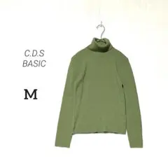【C.D.S BASIC】ウール100% タートルネック リブニット 上品カラーのサムネイル