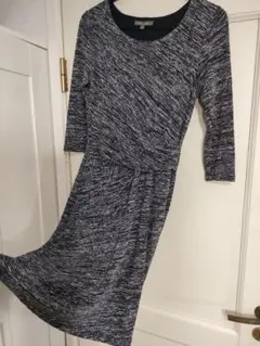 美品✦LAURA ASHLEYローラアシュレイ　ドレープワンピース　M　ネイビー