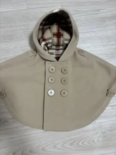 MIKI HOUSE フリースフード付きケープ Fサイズ ベージュ