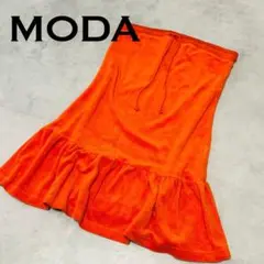 MODA モダ ワンピース　パイル地　タオル地　オレンジ　湯浴み　サウナ着