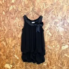 ESPRITMUR 膝丈ワンピース フレア パーティー フォーマル ブラック