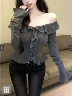 grl フリルフレアスリーブカーディガン at2437