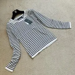 未使用タグ付き　セシルマクビー　ニット　ビジュー　ボーダー　M