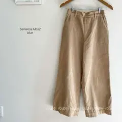 Samansa Mos2 blue コーデュロイワイドパンツ キャメル4180