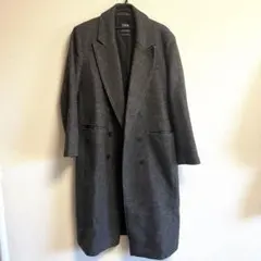 ZARA グレー ダブルブレスト ロングコート