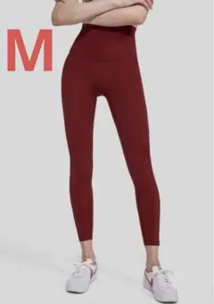 andarアンダール ハイライズレギンス ベリーレッドMサイズ9分丈
