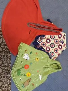 AIGLE フリース フード付きトップス 90＆2ポンチョ