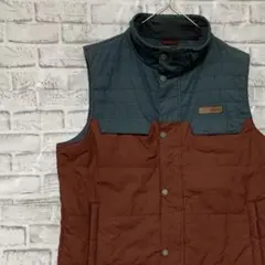 コロンビア　ナイロンジャケットパーカー中綿レッドL ロゴ刺繍アウトドア0128