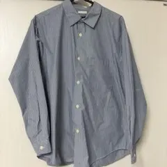 GU ストライプ 長袖シャツ ブルー M