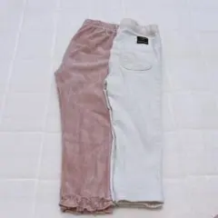 90サイズ　パンツ　2枚セット　レギンス　ボトムス　コーデュロイ