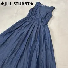 ★美品★JILL STUART★デニム★ワンピース★ロング★バックリボン★フリル
