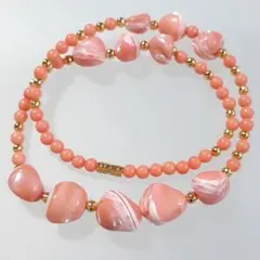 ネックレス　シェル　ピンク　首飾り　レトロ　ビンテージ