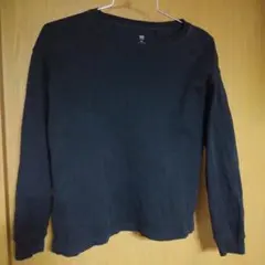 UNIQLO 長袖カットソー 150 黒　ソフトタッチクルーＴシャツ