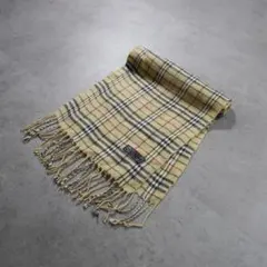 Burberrysバーバリー ノバチェックマフラー ウールイングランド製クリーム