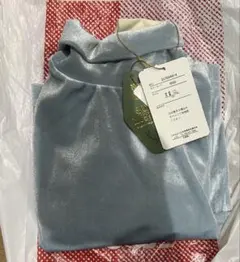 softcheese ソフトチーズ　ベロアハイネック 淡緑　100cm