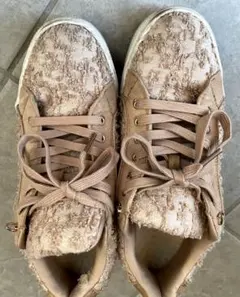 RANDA ランダ 厚底　レースアップ　スニーカー　ベージュ　Lサイズ　24cm