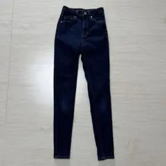 ダークブルー ハイウエスト スキニーデニム　58