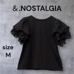 &.NOSTALGIA 3段フリル袖【半袖】Tシャツ ブラック Mのサムネイル