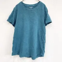 Ｔシャツ【S】クルーネック 半袖 青緑 綿 カジュアル 無地 ジムヨガのサムネイル