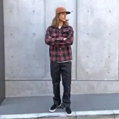 スタカリ Ombre Check Wool Shirt Mサイズ