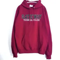 【古着】チャンピオン アメカジ ロゴパーカー プルオーバー 裏起毛 M(～XL)