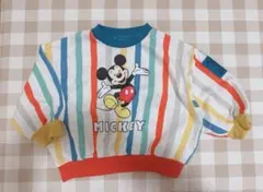 はるぴのママ　ストライプ　ミッキートレーナー　90