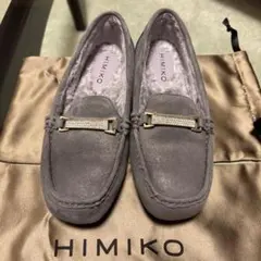 新品未使用 HIMIKO ラメ入りビジュー付きモカシン ライトグレー 22.5のサムネイル