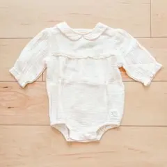 conoco ガーゼ素材のベビーロンパース 70 生成り