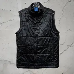 adidas アディダス 中綿ベスト ブラック スリーストライプス ファイヤー