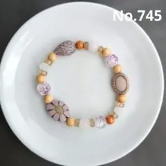 ハンドメイドアンティーク加工ビーズブレスレット