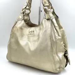 COACH 196 ワンショルダーバッグ レザー 多収納 肩掛け ゴールド