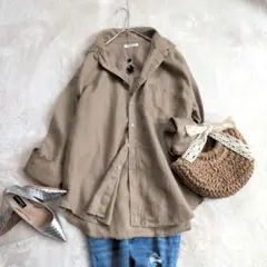 【美品】Mila Owenレギュラーカラー長袖フレンチリネンブラウスのサムネイル