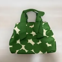 ケイトスペード　緑と白のドットトートバッグ