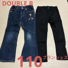 DOUBLE.B 、Branshes 110cm パンツセット デニム・ブラック