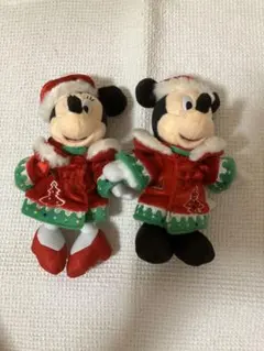 Disney ミッキー＆ミニー クリスマス ぬいぐるみキーチェーン