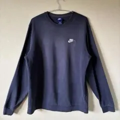 古着 80s NIKE ナイキ スウェット トレーナー ロゴ刺繍 紺タグ XL