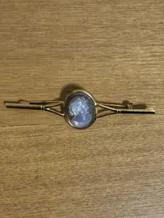 アンティーク調 シルバー925 カメオ バーブローチ 刻印有