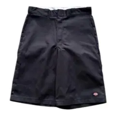 90s- Dickies Loose Fit バギーワイド ショーツ 34 黒