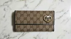 GUCCI GG キャンバス　ラブリー ハート 長財布 Wallet