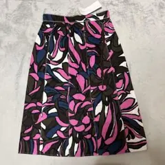 S Max Mara マルチカラー フレアスカート 38 リネン混紡【2522