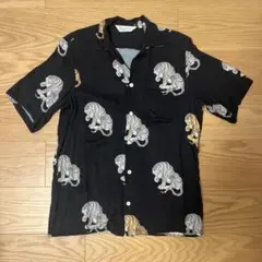 NIPOALOHA 虎柄 アロハシャツ ブラック Mサイズのサムネイル
