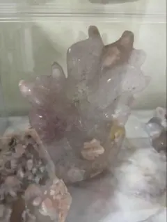 天然石 桜瑪瑙 九尾の狐 置物