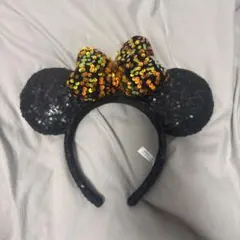 ミニー耳カチューシャ 黒とオレンジ