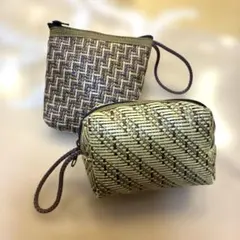 ラタン　ポーチ　2点