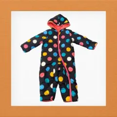 ベビースキーウェア　サイズ90 黒地に水玉模様　ムージョンジョン