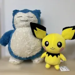 ポケモン めちゃもふぐっと くつろぎタイムぬいぐるみ カビゴン　ピチュー